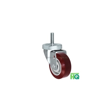 Casterhq 3" Threaded Stem Caster, Swivel Caster W/ Hi-Tech DURATOUGH Maroon 24CS314PTU11-43